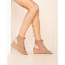 Incaltaminte Femei Forever21 Faux Suede Lace-Up Wedges Taupe