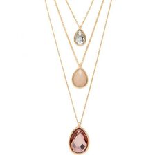 Bijuterii Femei Forever21 Faux Gem Layered Necklace Goldclear