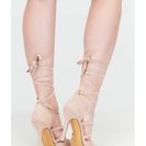 Incaltaminte Femei CheapChic Center Stage Pointy Strappy Tie-up Heels Nude