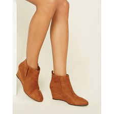 Incaltaminte Femei Forever21 Faux Suede Wedge Booties Camel