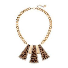 Bijuterii Femei GUESS Rectangular Shapes Collar Necklace GoldCrystalLeopard