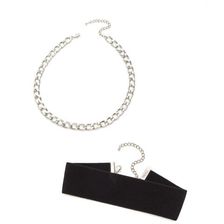 Bijuterii Femei CheapChic Far And Wide Chain And Choker Set Blacksilver
