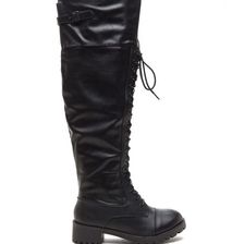 Incaltaminte Femei CheapChic Tall Order Chunky Combat Boots Black
