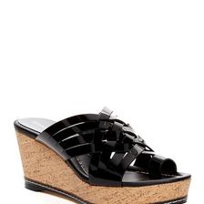 Incaltaminte Femei Donald J Pliner Flore Patent Wedge Sandal BLACK