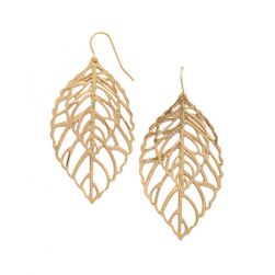 Bijuterii Femei Forever21 Cutout Leaf Drop Earrings Gold