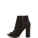 Incaltaminte Femei CheapChic Easy Strut Lace-up Faux Suede Booties Black