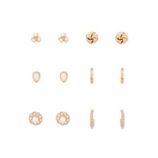 Bijuterii Femei Forever21 Faux Pearl Knotted Stud Set Gold