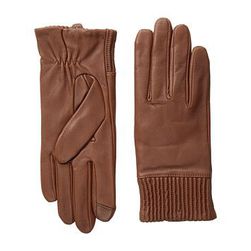 Accesorii Femei Echo Design Echo Touch Leather Ruched Cuff Glove Saddle
