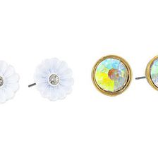 Bijuterii Femei Betsey Johnson Dream of Betsey Duo Stud Earrings White