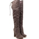Incaltaminte Femei CheapChic Tied Down Chunky Over-the-knee Boots Grey