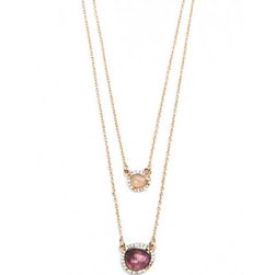 Bijuterii Femei Forever21 Faux Stone Layered Necklace Set Goldpurple