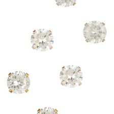 Bijuterii Femei Savvy Cie Mixed Tone Round Simulated Diamond Stud Earrings - Set of 3 silver-white-yellow-pink