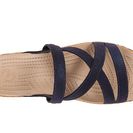 Incaltaminte Femei Crocs A-Leigh Shimmer Leather Mini Wedge Blue Shimmer