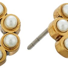 Marc Jacobs Pearl Dot Studs Earrings Cream/Antique Gold