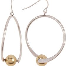 Free Press Hoop Ball Drop Earrings GOLD-RHOD