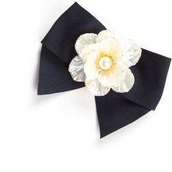 Edward Achour Bow Brooch NAVY ECRU