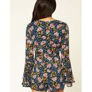 Bijuterii Femei Forever21 Lace-Up Floral Print Romper Navyburgundy