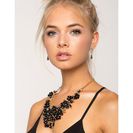 Bijuterii Femei CheapChic Floral Cluster Chainmail Necklace Black