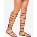 Incaltaminte Femei CheapChic Candice-50m Cross The Line Gladiator Sandal Cognac