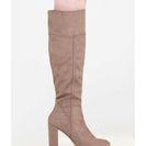 Incaltaminte Femei CheapChic Fierce Style Chunky Faux Suede Boots Taupe