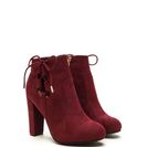 Incaltaminte Femei CheapChic Head To Toe Lace-up Chunky Booties Burgundy