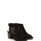Incaltaminte Femei CheapChic Get Slit Faux Nubuck Chunky Heels Black