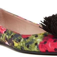 Betsey Johnson Lallo Pompom Flat GREEN MULTI