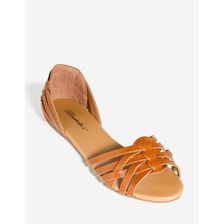 Incaltaminte Femei CheapChic Brigit-07 Keep Them Guessing Flat Cognac