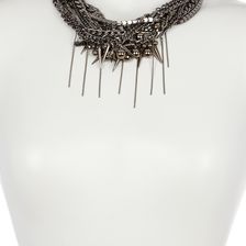 Free Press Twisted Chain Spike Ball Necklace HEMATITE