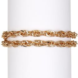 Steve Madden Toggle Lock Curb Chain Bracelet GOLD