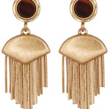 Vince Camuto Double Drop Fringe Earrings GOLD
