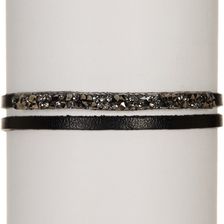 Free Press Faux Leather Rock Candy Wrap Bracelet HEM-BLACK-GOLD