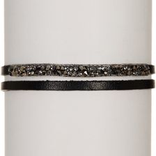 Free Press Faux Leather Rock Candy Wrap Bracelet HEM-BLACK-GOLD