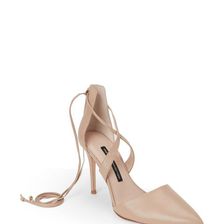 Incaltaminte Femei French Connection Almost Nude Elise Pointed Toe Lace-Up Pumps Almost Nude