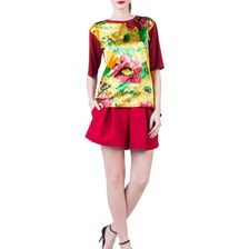Tricou femei, multicolor, Symetric Floral Tee, Amelie Suri