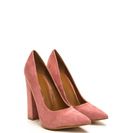 Incaltaminte Femei CheapChic Point \'n Chic Chunky Faux Suede Pumps Blush
