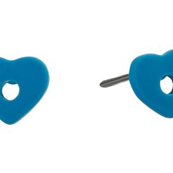 Marc by Marc Jacobs Heart Core Colored Hole Punch Heart Stud Earrings Turkish Tile