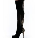 Incaltaminte Femei CheapChic On A Curve Studded Over-the-knee Boots Black