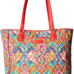 Vera Bradley Crosstown Tote Paisley in Paradise/Red