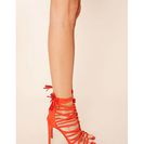 Incaltaminte Femei Forever21 Caged Faux Suede Heels Red