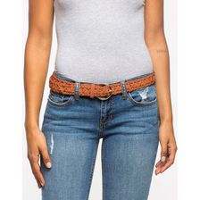 Accesorii Femei CheapChic Circle Buckle Braided Belt Camel