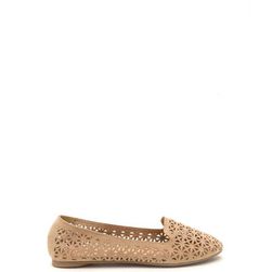 Incaltaminte Femei CheapChic Stand Tall Cut-out Faux Suede Flats Natural