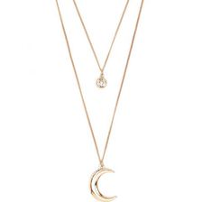 Bijuterii Femei Forever21 Layered Moon Pendant Necklace Goldclear