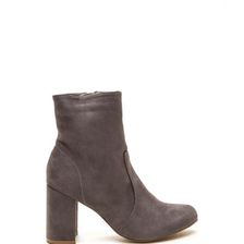 Incaltaminte Femei CheapChic Stacked In Your Favor Chunky Booties Grey