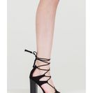 Incaltaminte Femei CheapChic Strappy Starlet Chunky Lace-up Heels Black