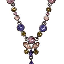 Givenchy Multi Color Floral Crystal Y-Necklace PURPLE