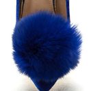 Incaltaminte Femei CheapChic You\'re Da Pom-pom Pointy Velvet Pumps Blue