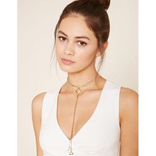 Bijuterii Femei Forever21 Layered Triangle Drop Necklace Gold