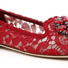 Dolce & Gabbana Taormina Lace Flats ORO ROSSO SCURO