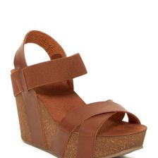 Incaltaminte Femei MIA Joy Wedge Platform Sandal COGNAC